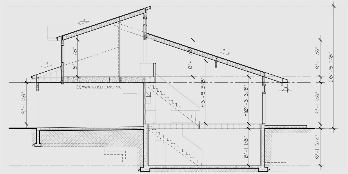 House rear elevation view for D-737 Luxury town house plan master bedroom on the main floor oversized garage D-737