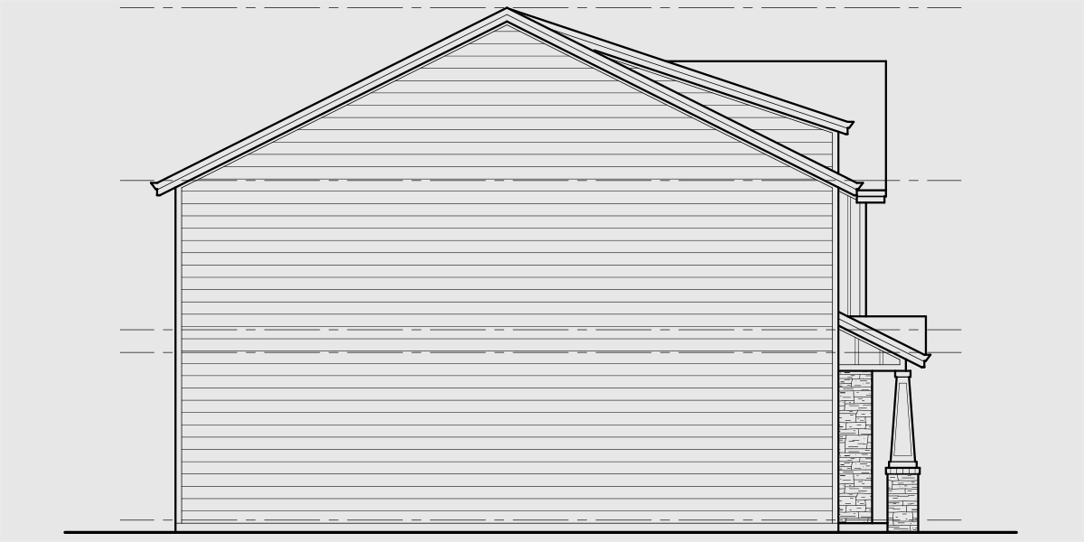 House rear elevation view for D-734 4 bedroom duplex house plan D-734