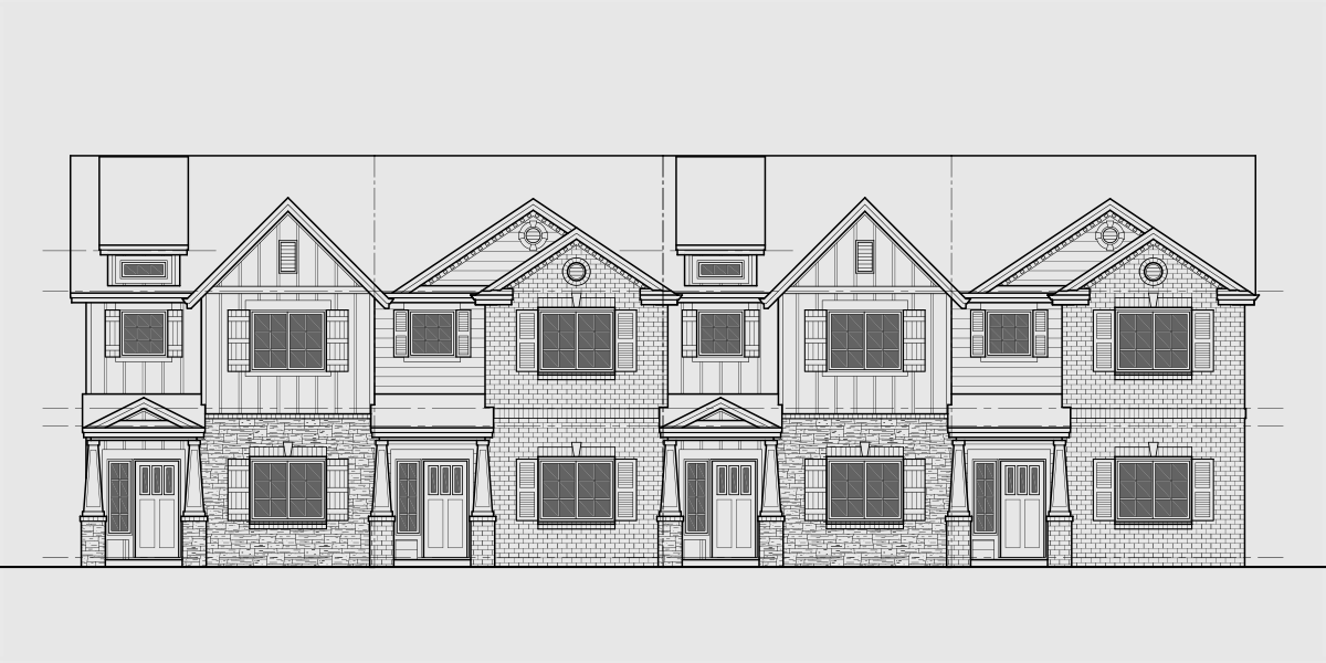 F-663 4 bedroom town house plan F-663